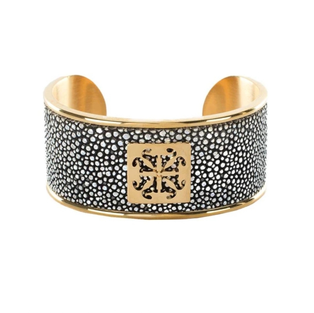 Rustic Cuff Lori Stingray Metallic Silver - Gold Bracelet